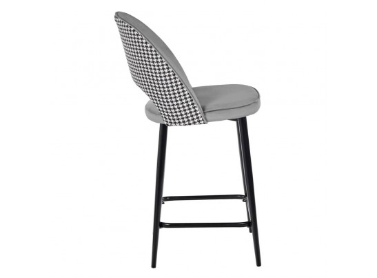 Стул полубарный Leo тёмно-серый с жаккардом, с поворотным механизмом в Ростове-на-Дону