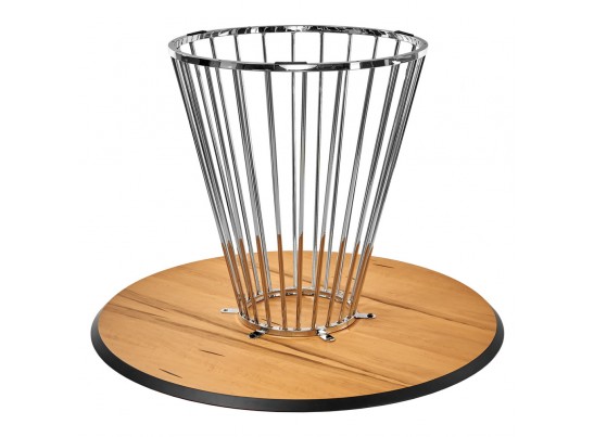 Стол Liverpool диам.110см, шпон орех лучевой набор, с хромированными ножками в Ростове-на-Дону