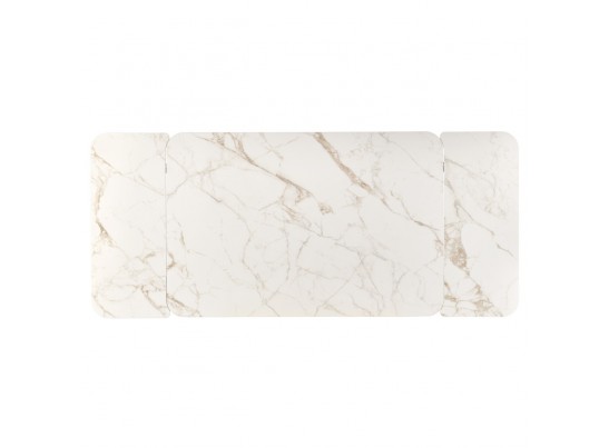 Стол Vito раскладной 120-184x80x75см, керамогранит белый мрамор, белый в Ростове-на-Дону