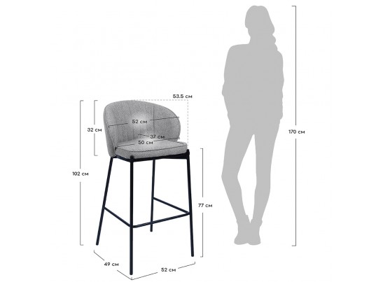 Стул барный Milan темно-синий в Ростове-на-Дону