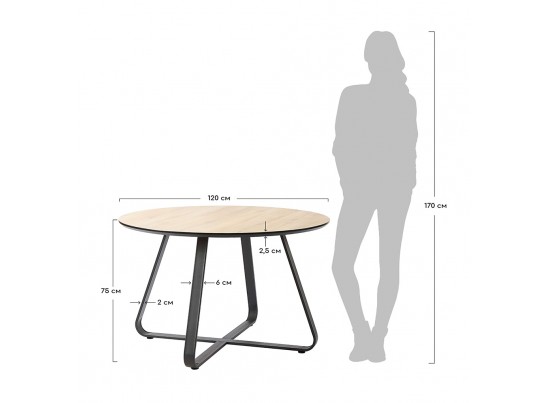 Стол Toronto дуб c чёрным, 120см в Ростове-на-Дону