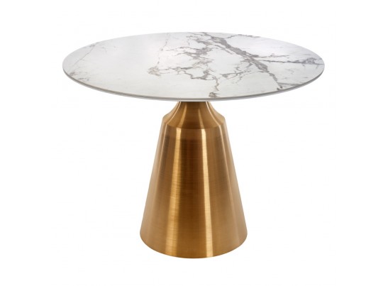 Стол Yoda диам.100см, керамогранит белый мрамор в Ростове-на-Дону