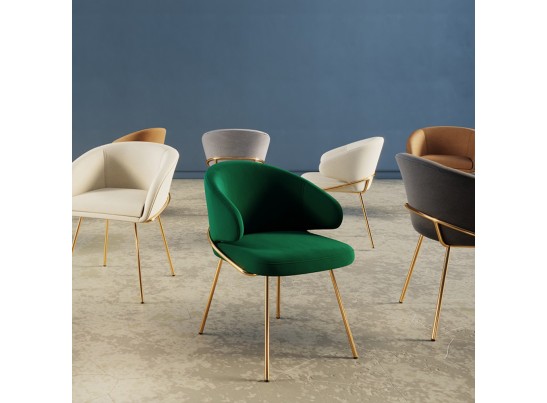 Стул-полукресло Emil графит с золотыми ножками в Ростове-на-Дону