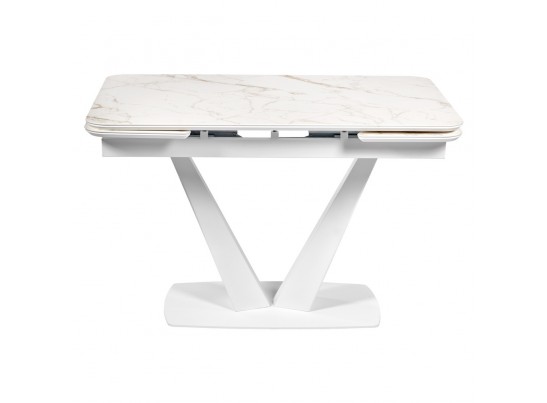Стол Vito раскладной 120-184x80x75см, керамогранит белый мрамор, белый в Ростове-на-Дону