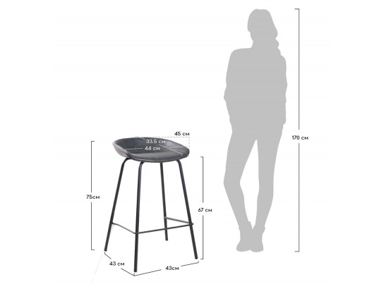 Стул полубарный Loft тёмно-зелёный в Ростове-на-Дону