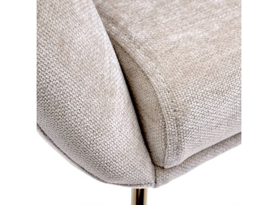 Стул-полукресло Martin миндальный шенилл с золотыми ножками в Ростове-на-Дону