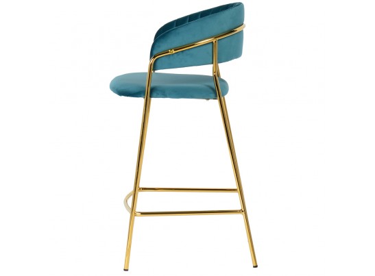 Стул полубарный Turin бирюзовый с золотыми ножками в Ростове-на-Дону
