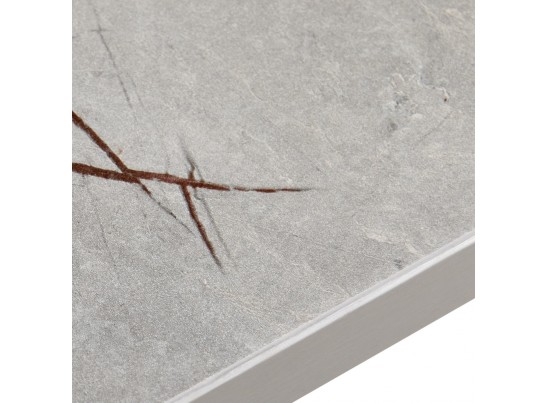 Стол Dublin раскладной 120-160х80х75 серый мрамор с чёрными ножками в Ростове-на-Дону