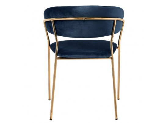Комплект из 4-х стульев Turin синий с золотыми ножками в Ростове-на-Дону