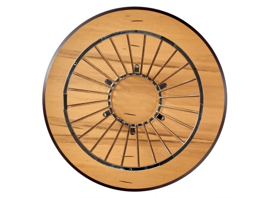 Стол Liverpool диам.110см, шпон орех лучевой набор, с хромированными ножками в Ростове-на-Дону