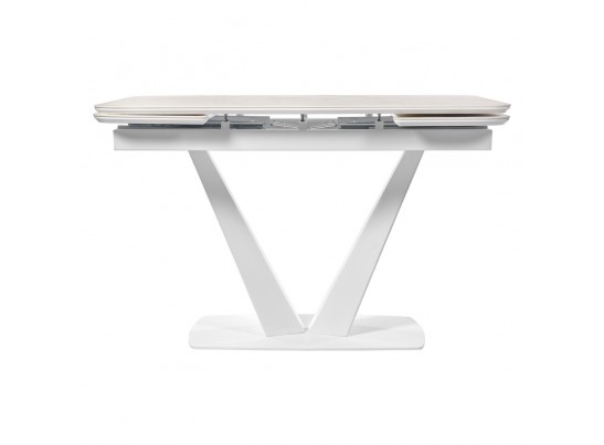 Стол Vito раскладной 120-184x80x75см, керамогранит белый мрамор, белый в Ростове-на-Дону