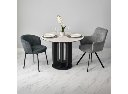 Стол Korfu диам.100см, керамогранит светлый мрамор в Ростове-на-Дону