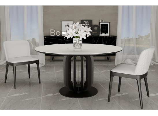 Стол Korfu диам.100см, керамогранит светлый мрамор в Ростове-на-Дону