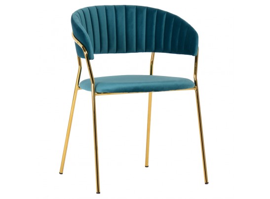 Комплект из 4-х стульев Turin бирюзовый с золотыми ножками в Ростове-на-Дону