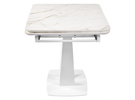 Стол Vito раскладной 120-184x80x75см, керамогранит белый мрамор, белый в Ростове-на-Дону