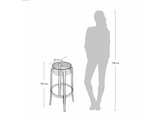 Стул барный Charles Ghost серый в Ростове-на-Дону
