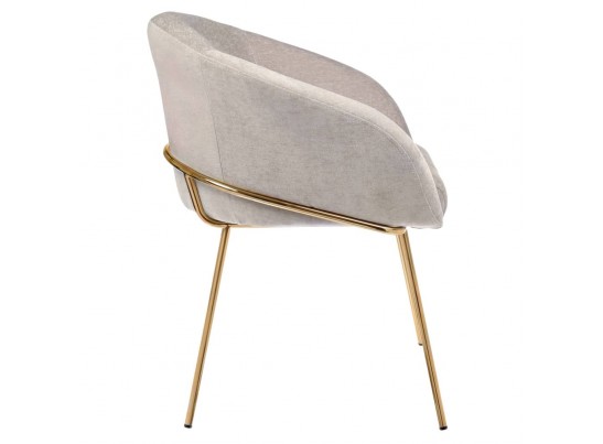 Стул-полукресло Martin миндальный шенилл с золотыми ножками в Ростове-на-Дону