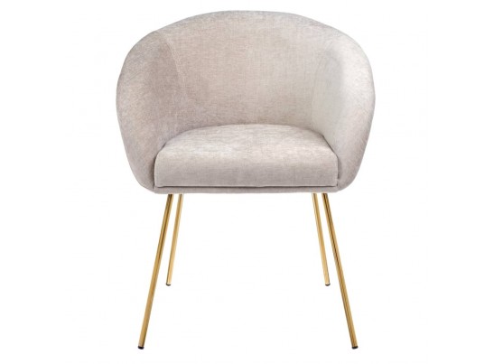 Стул-полукресло Martin миндальный шенилл с золотыми ножками в Ростове-на-Дону