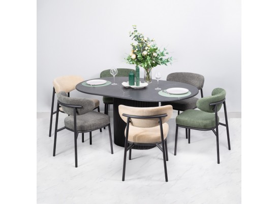 Стул Lucas 2 латте шенилл с чёрными ножками в Ростове-на-Дону