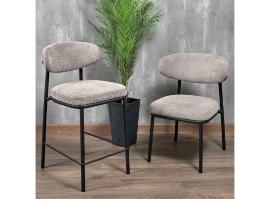 Стул Lucas 2 латте шенилл с чёрными ножками в Ростове-на-Дону