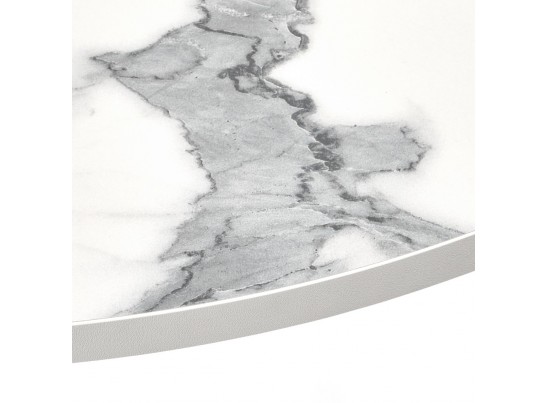 Стол Rudolf круглый раскладной 90-120x90x75см, белый мрамор, чёрный в Ростове-на-Дону