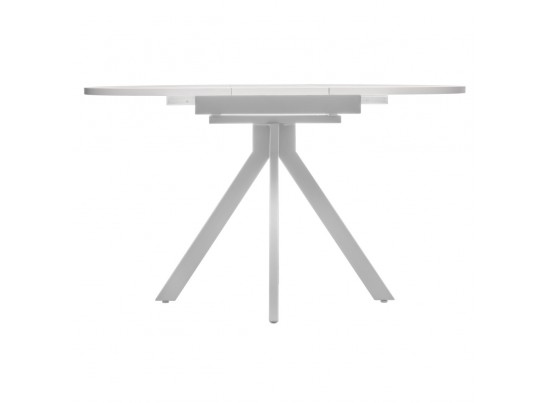 Стол Rudolf круглый раскладной 100-130x100x75см, белый мрамор, белый в Ростове-на-Дону