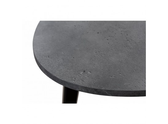 Стол Oslo круглый раскладной 110-140x110x75см, Бетон Портленд, чёрный в Ростове-на-Дону Стол Oslo круглый раскладной 110-140x110x75см, Бетон Портленд, чёрный в Ростове-на-Дону