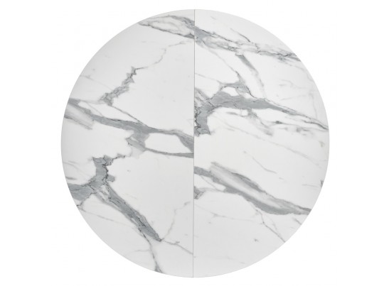 Стол Rudolf круглый раскладной 100-130x100x75см, белый мрамор, белый в Ростове-на-Дону