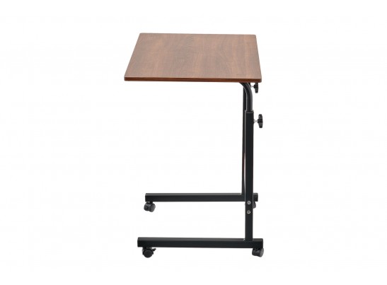 Стол многофункциональный на колесах, 60x40 см, «РОЛЛ», 2 ножки, регул.высота, мдф, металл, тёмн. дерево, черный в Ростове-на-Дону