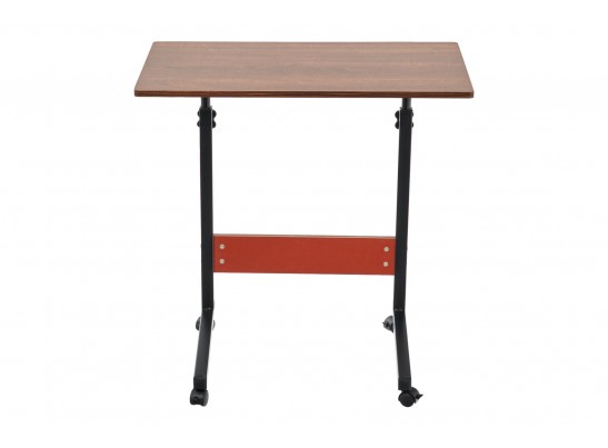 Стол многофункциональный на колесах, 60x40 см, «РОЛЛ», 2 ножки, регул.высота, мдф, металл, тёмн. дерево, черный в Ростове-на-Дону