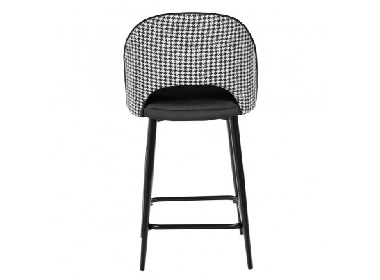 Стул полубарный Leo чёрный с жаккардом, с поворотным механизмом в Ростове-на-Дону