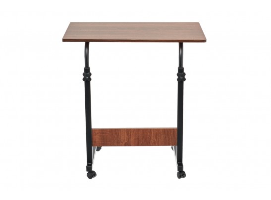 Стол многофункциональный на колесах, 60x40 см, «РОЛЛ», 2 ножки, регул.высота, мдф, металл, тёмн. дерево, черный в Ростове-на-Дону