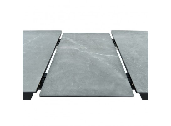 Стол Adam раскладной 140-190x90x75см, керамогранит серый мрамор, чёрный в Ростове-на-Дону