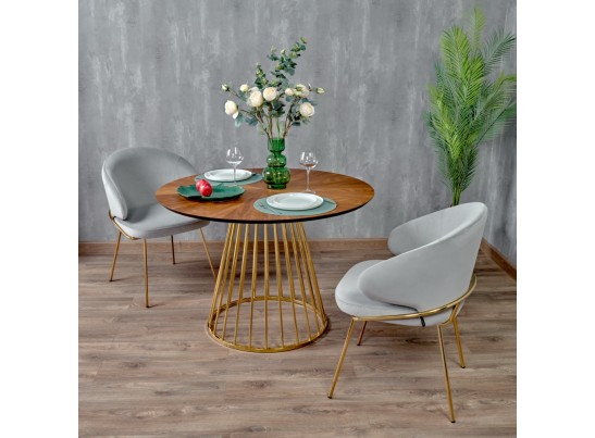 Стул-полукресло Emil серый с золотыми ножками в Ростове-на-Дону