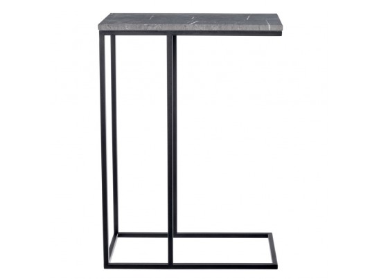 Придиванный столик Loft 50x30см, серый мрамор с чёрными ножками в Ростове-на-Дону
