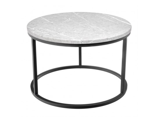 Набор кофейных столиков Tango светло-серый мрамор с чёрными ножками, 2шт в Ростове-на-Дону