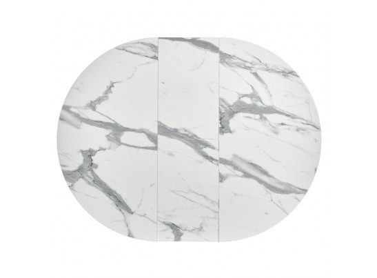 Стол Rudolf круглый раскладной 100-130x100x75см, белый мрамор, белый в Ростове-на-Дону