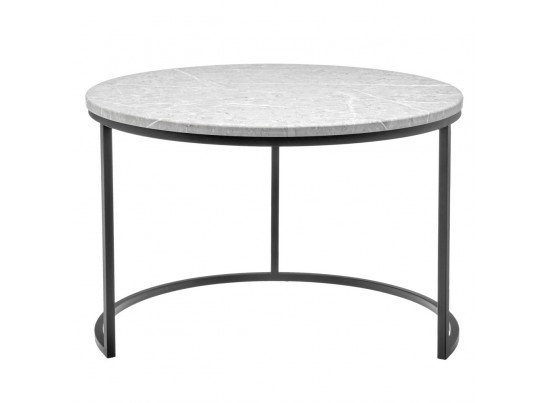 Набор кофейных столиков Tango светло-серый мрамор с чёрными ножками, 2шт в Ростове-на-Дону