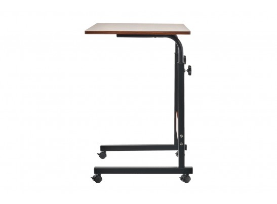Стол многофункциональный на колесах, 60x40 см, «РОЛЛ», 2 ножки, регул.высота, мдф, металл, тёмн. дерево, черный в Ростове-на-Дону