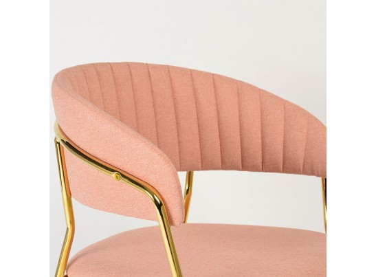 Стул Turin светло-розовая рогожка с золотыми ножками в Ростове-на-Дону
