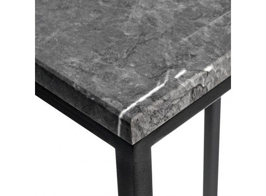 Придиванный столик Loft 50x30см, серый мрамор с чёрными ножками в Ростове-на-Дону