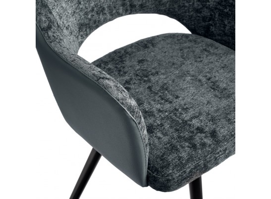 Стул Bruno серый шенилл с экокожей с поворотным механизмом в Ростове-на-Дону