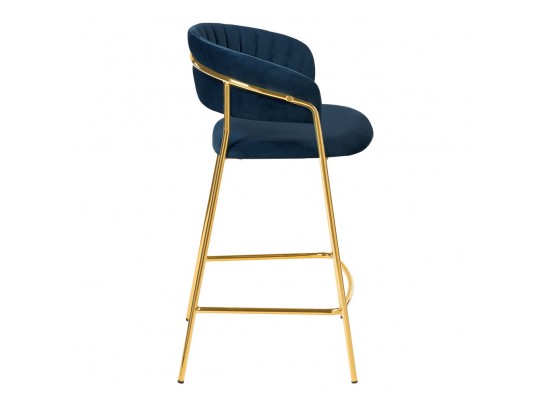 Комплект из 2-х стульев полубарных Turin синий с золотыми ножками в Ростове-на-Дону
