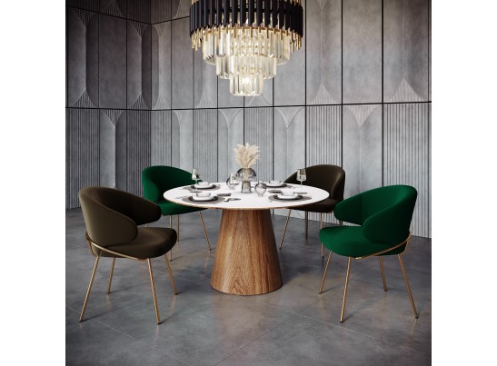 Стул-полукресло Emil зеленый с золотыми ножками в Ростове-на-Дону