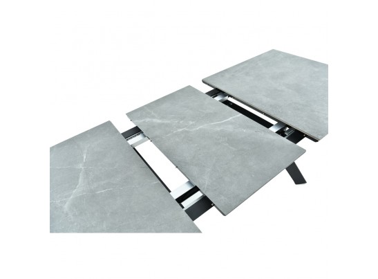 Стол Adam раскладной 140-190x90x75см, керамогранит серый мрамор, чёрный в Ростове-на-Дону