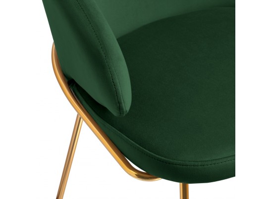Стул-полукресло Emil зеленый с золотыми ножками в Ростове-на-Дону