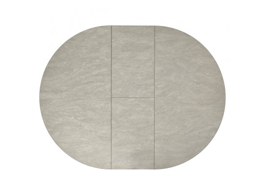 Стол Rudolf круглый раскладной 100-130x100x75см, Бетон слюда, чёрный в Ростове-на-Дону