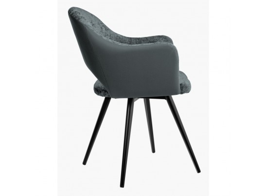 Стул Bruno серый шенилл с экокожей с поворотным механизмом в Ростове-на-Дону