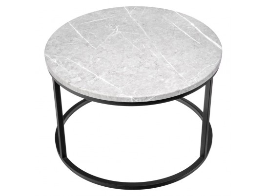 Набор кофейных столиков Tango светло-серый мрамор с чёрными ножками, 2шт в Ростове-на-Дону