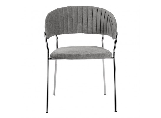 Комплект из 4-х стульев Turin серый вельвет с хромированными ножками в Ростове-на-Дону